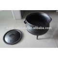 Potjie panela de ferro fundido áfrica do sul com 3 pernas preto pintura revestimento de cera